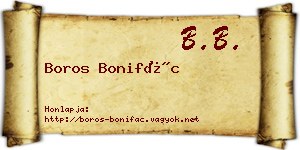 Boros Bonifác névjegykártya