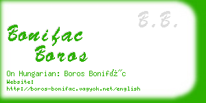 bonifac boros business card